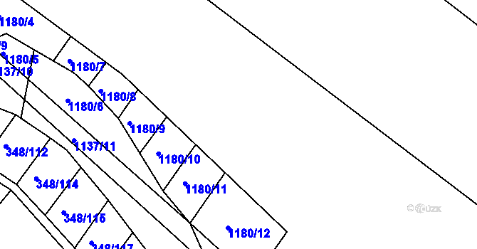 Parcela st. 1180/13 v KÚ Džbánice, Katastrální mapa