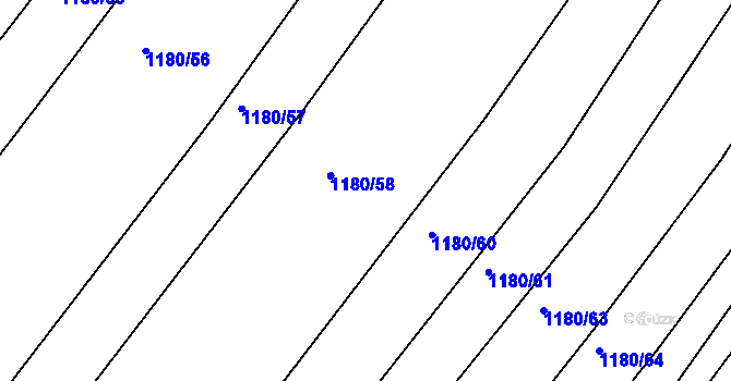 Parcela st. 1180/59 v KÚ Džbánice, Katastrální mapa