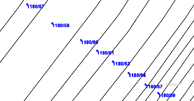 Parcela st. 1180/61 v KÚ Džbánice, Katastrální mapa