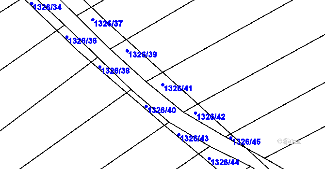 Parcela st. 1326/41 v KÚ Džbánice, Katastrální mapa