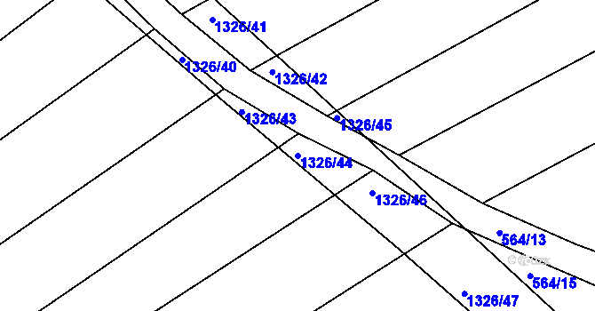 Parcela st. 1326/44 v KÚ Džbánice, Katastrální mapa