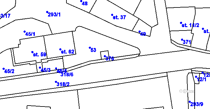 Parcela st. 60 v KÚ Džbánov u Litomyšle, Katastrální mapa