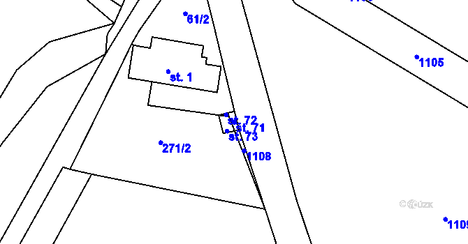 Parcela st. 71 v KÚ Džbánov u Litomyšle, Katastrální mapa