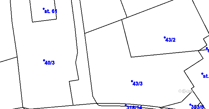 Parcela st. 94/1 v KÚ Džbánov u Litomyšle, Katastrální mapa