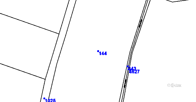 Parcela st. 144 v KÚ Džbánov u Litomyšle, Katastrální mapa