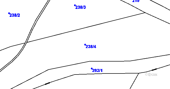 Parcela st. 238/4 v KÚ Džbánov u Litomyšle, Katastrální mapa