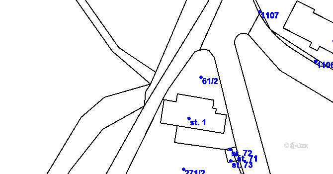 Parcela st. 361/2 v KÚ Džbánov u Litomyšle, Katastrální mapa