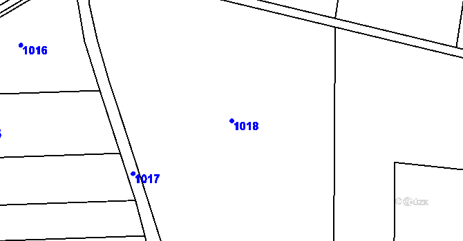Parcela st. 1018 v KÚ Džbánov u Litomyšle, Katastrální mapa