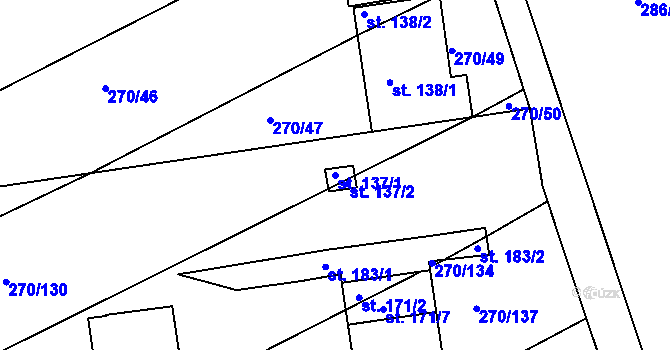 Parcela st. 137/1 v KÚ Džbánov u Vysokého Mýta, Katastrální mapa