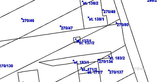 Parcela st. 137/2 v KÚ Džbánov u Vysokého Mýta, Katastrální mapa