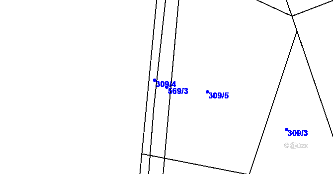 Parcela st. 569/3 v KÚ Džbánov u Vysokého Mýta, Katastrální mapa