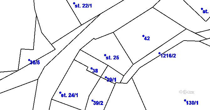 Parcela st. 25 v KÚ Džbánov u Vysokého Mýta, Katastrální mapa
