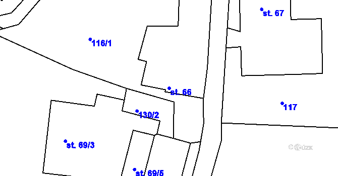 Parcela st. 66 v KÚ Džbánov u Vysokého Mýta, Katastrální mapa