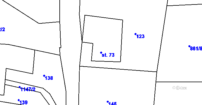 Parcela st. 73 v KÚ Džbánov u Vysokého Mýta, Katastrální mapa