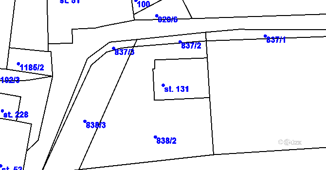 Parcela st. 131 v KÚ Džbánov u Vysokého Mýta, Katastrální mapa