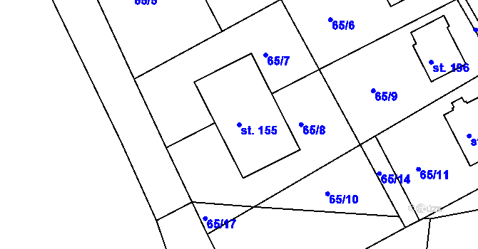 Parcela st. 155 v KÚ Džbánov u Vysokého Mýta, Katastrální mapa