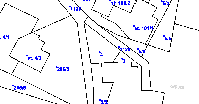 Parcela st. 4 v KÚ Džbánov u Vysokého Mýta, Katastrální mapa