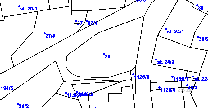 Parcela st. 26 v KÚ Džbánov u Vysokého Mýta, Katastrální mapa