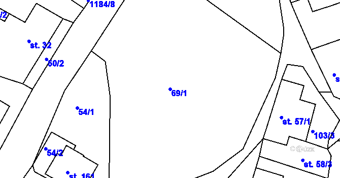 Parcela st. 69/1 v KÚ Džbánov u Vysokého Mýta, Katastrální mapa