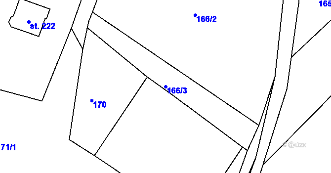 Parcela st. 166/3 v KÚ Džbánov u Vysokého Mýta, Katastrální mapa