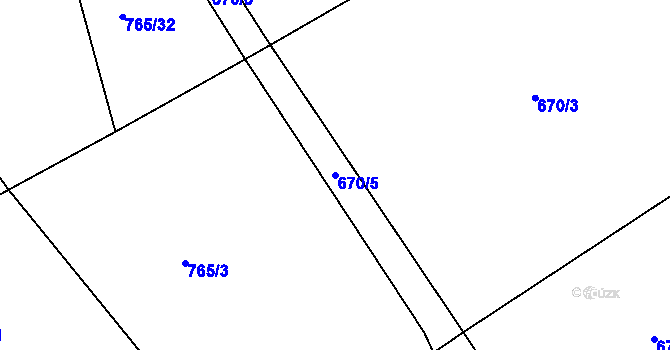 Parcela st. 670/5 v KÚ Džbánov u Vysokého Mýta, Katastrální mapa