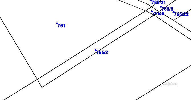 Parcela st. 765/2 v KÚ Džbánov u Vysokého Mýta, Katastrální mapa