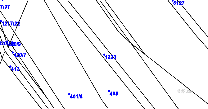 Parcela st. 1223 v KÚ Džbánov u Vysokého Mýta, Katastrální mapa