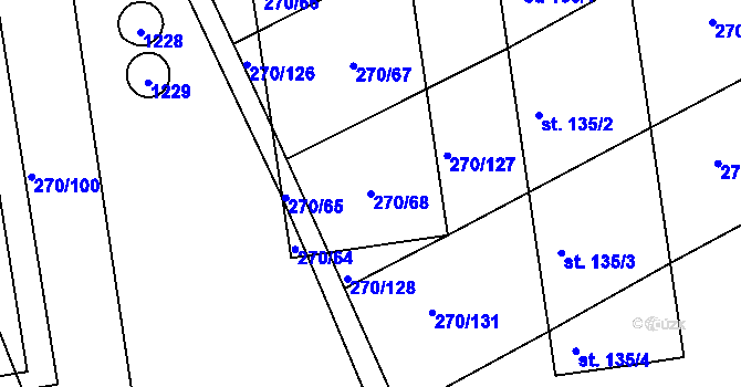 Parcela st. 270/68 v KÚ Džbánov u Vysokého Mýta, Katastrální mapa