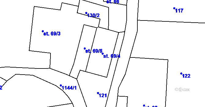 Parcela st. 69/4 v KÚ Džbánov u Vysokého Mýta, Katastrální mapa