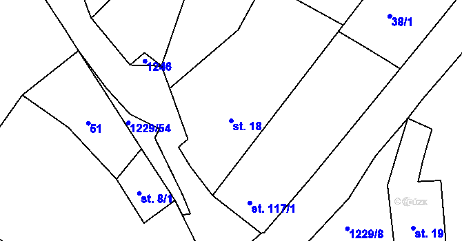 Parcela st. 18 v KÚ Ejpovice, Katastrální mapa