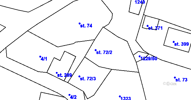 Parcela st. 72/2 v KÚ Ejpovice, Katastrální mapa