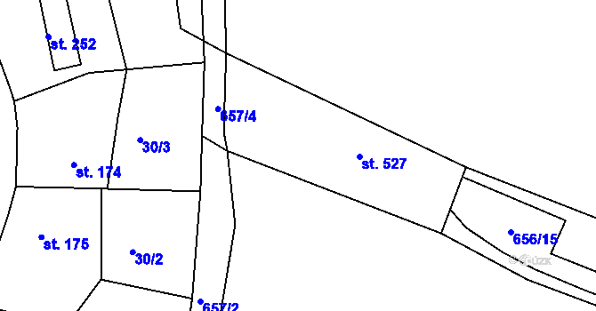 Parcela st. 223 v KÚ Ejpovice, Katastrální mapa