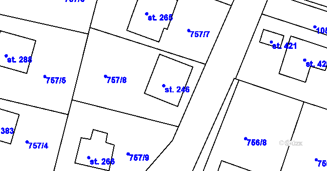 Parcela st. 246 v KÚ Ejpovice, Katastrální mapa
