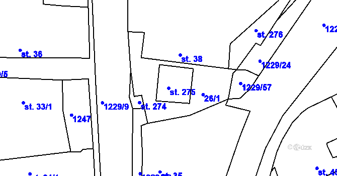 Parcela st. 275 v KÚ Ejpovice, Katastrální mapa