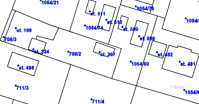 Parcela st. 357 v KÚ Ejpovice, Katastrální mapa