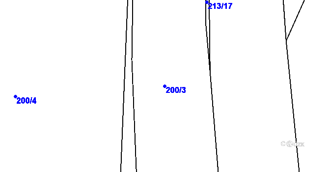 Parcela st. 200/3 v KÚ Ejpovice, Katastrální mapa