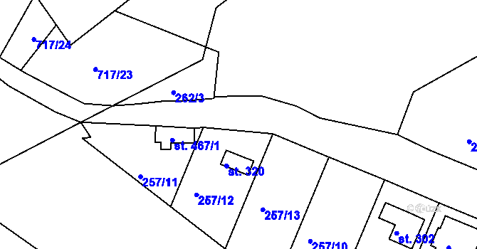 Parcela st. 257/18 v KÚ Ejpovice, Katastrální mapa