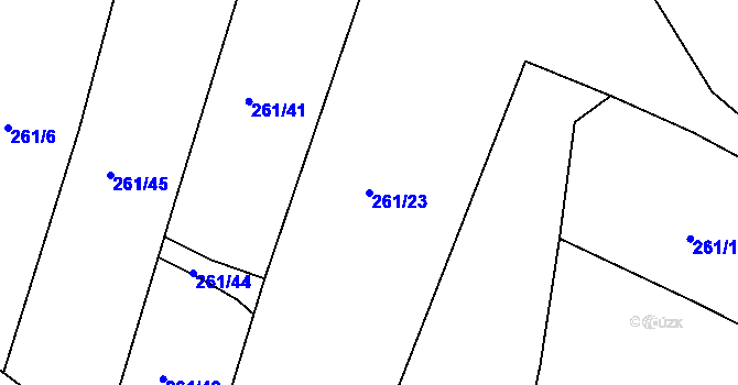 Parcela st. 261/23 v KÚ Ejpovice, Katastrální mapa