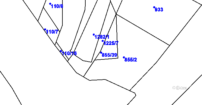 Parcela st. 855/39 v KÚ Ejpovice, Katastrální mapa