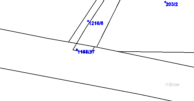 Parcela st. 1188/18 v KÚ Ejpovice, Katastrální mapa