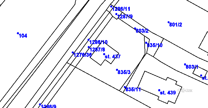 Parcela st. 437 v KÚ Ejpovice, Katastrální mapa