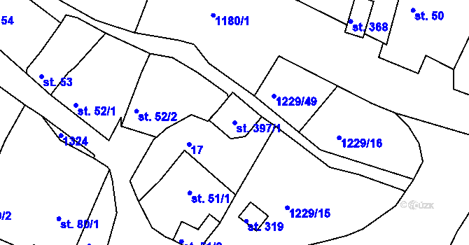 Parcela st. 397/1 v KÚ Ejpovice, Katastrální mapa