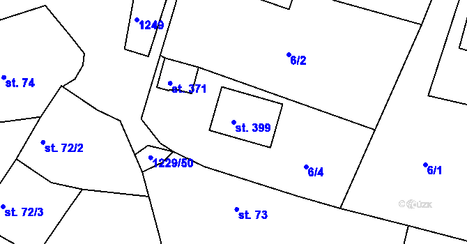 Parcela st. 399 v KÚ Ejpovice, Katastrální mapa