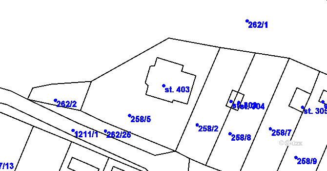Parcela st. 403 v KÚ Ejpovice, Katastrální mapa