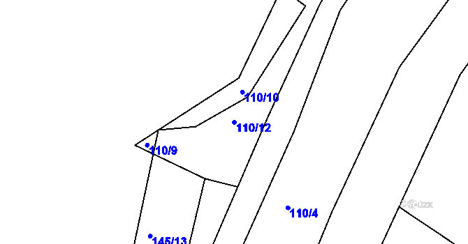 Parcela st. 110/12 v KÚ Ejpovice, Katastrální mapa