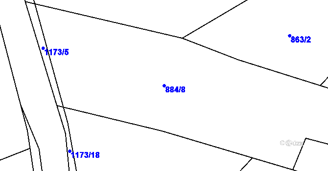 Parcela st. 884/8 v KÚ Ejpovice, Katastrální mapa