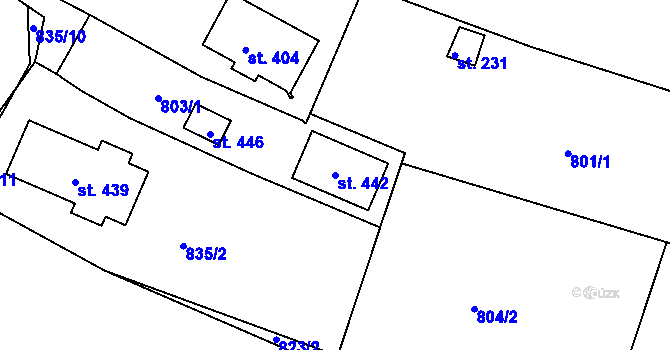 Parcela st. 442 v KÚ Ejpovice, Katastrální mapa