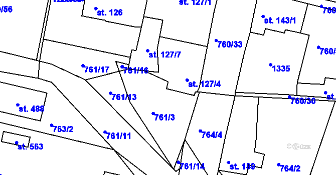 Parcela st. 127/6 v KÚ Ejpovice, Katastrální mapa