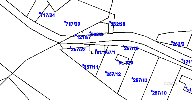 Parcela st. 467/1 v KÚ Ejpovice, Katastrální mapa