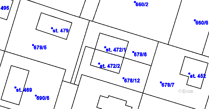 Parcela st. 472 v KÚ Ejpovice, Katastrální mapa